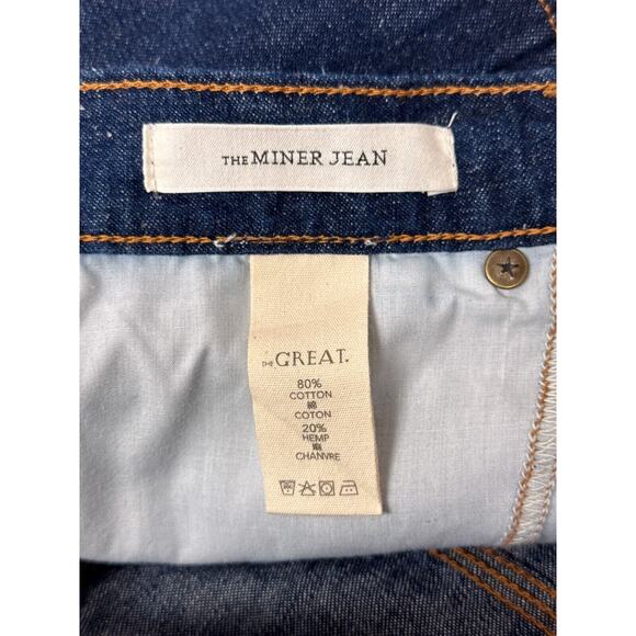 The Great Miner Jeans 27 Womens High Rise Relaxed Straight Dark Wash Denim - Picture 7 of 7